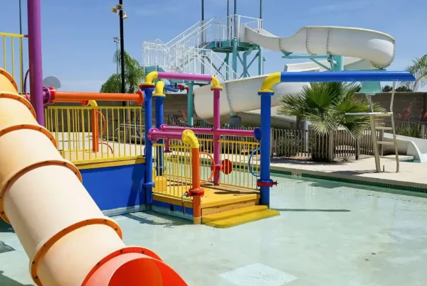 Image of a repainted kids' water play station.