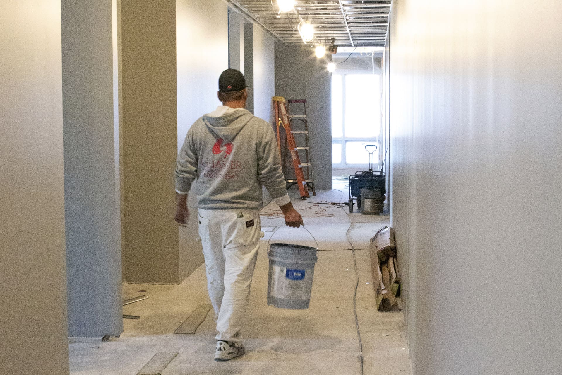 Ghaster guy carrying a bucket