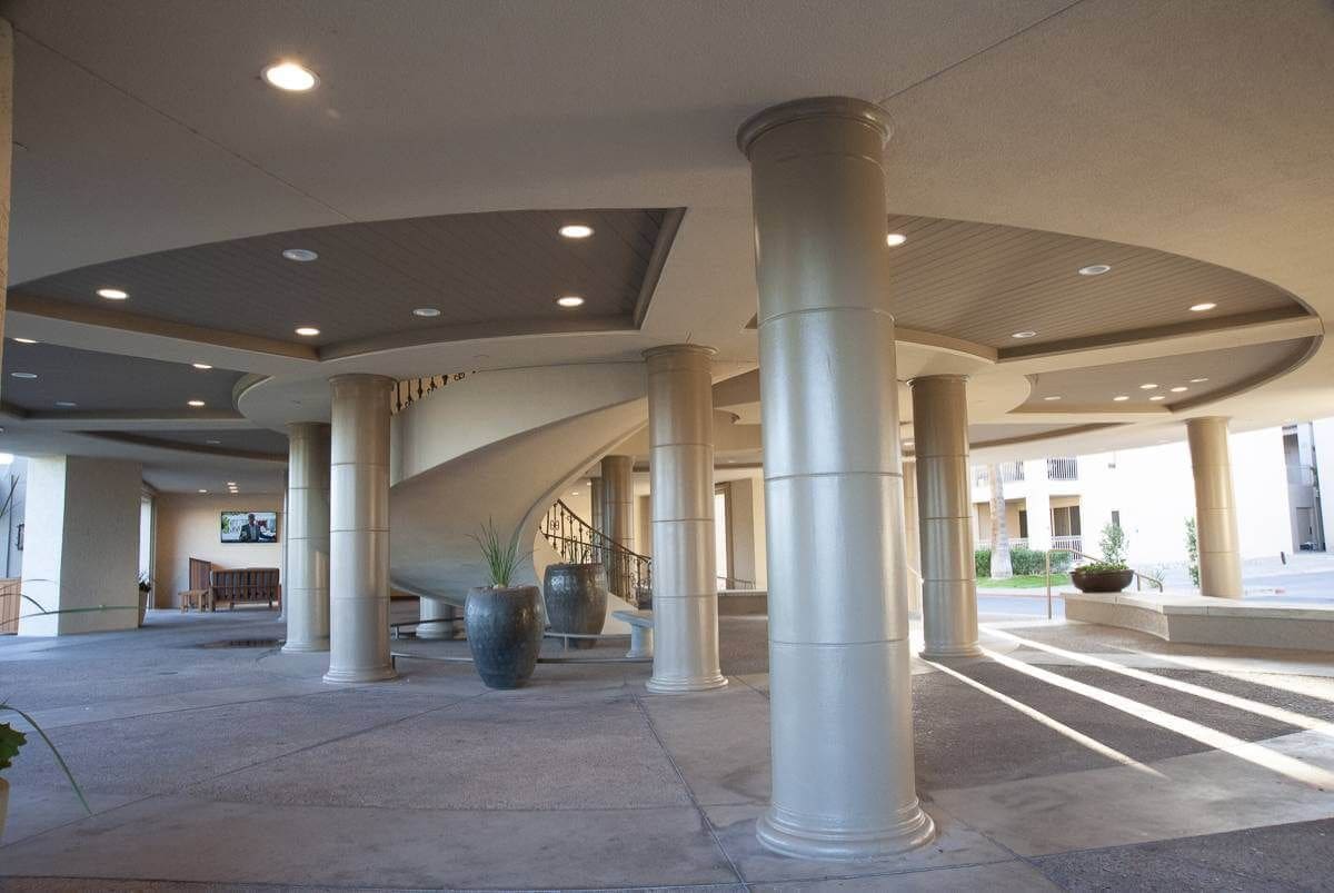 Lobby with spiral stair